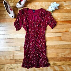 Rue 21 Floral Burgundy Dress